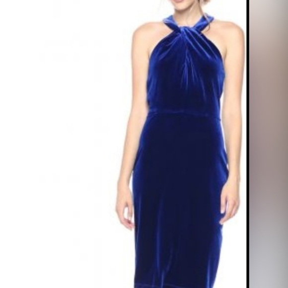 Ralph Lauren Purple Velvet Midi Dress - Picture 1 of 5